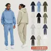 Otoño e Invierno 2025 Marca Americana de Moda Sudadera con Capucha para Hombre Color Sólido Terciopelo Engrosada Traje Juvenil Sudadera para Hombre Ropa para Hombre