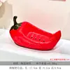 Plato de jabón de cerámica portátil al por mayor, lindo soporte de jabón de chile, estante de almacenamiento, plato de jabón de baño que no acumula agua y drena el agua