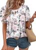 2025 Estación Independiente Europea y Americana de Amazon Nuevo Estampado Floral Cuello Redondo Agujero de Flor Camiseta Casual Manga Corta Flor Plegada Mujer