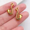 Retro Nota Dorada Música Guitarra Instrumento Musical Tambores Dy Colgante Pulsera Pendientes Llavero Accesorios