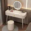 Penteadeira Nova Estilo Francês 2025 em Ardósia para Quarto, Mesa de Maquiagem Minimalista Moderna Celebridade da Internet Luxo Leve, Estilo Creme para Espaços Pequenos