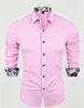 Camisa Formal de Negócios Masculina de Manga Longa Elástica Não Amassa Blocos de Cor Xadrez Transfronteiriça Roupas Masculinas Amazon