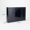 Caja de Regalo Personalizada de Doble Puerta con Placa Metálica Negra Brillante tipo Piano, Caja de Madera para Embalaje de Regalo de Alta Gama con Grabado
