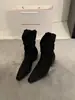 Botas Western de Couro Camurça Bico Fino Retrô 2025 Salto Grosso Botas de Pelúcia Plissadas Botas de Cavaleiro para Mulheres Abaixo do Joelho