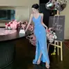 Vestido de Noche de Compromiso de Cumpleaños Transfronterizo, Vestido de Brindis de Lujo Ligero de Alta Gama, Vestido de Novia, Vestido Sexy sin Tirantes para el Banquete de la Novia