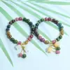 Nuevo Pulsera de Turmalina Colorida Ins Nicho Lujo Ligero Colgante Orquídea Suzuki Pulsera de Cristal para Regalo de Novia