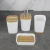 Set de tocador electroplateado para baño, Cubo de basura para el hogar, Cepillo para inodoro de cerdas suaves sin ángulo muerto, Vaso hidráulico, Jabonera, Herramientas de limpieza