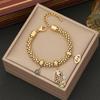 [Ice Meng] Joyería Transfronteriza Europea y Americana Collar de Palma Ojo del Diablo Collar Personalizado de Acero Inoxidable N1313