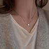 S925 prata esterlina geométrica em forma de coração temperamento lindo colar simples all-match colar feminino Mori artístico clavícula cadeia