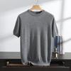 Venta al por mayor de jersey de cachemira de media manga para hombre, cuello redondo, 100% cachemira pura, otoño e invierno, nuevo jersey de punto plano de manga corta.