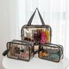 Bolsa Cosmética Gris Semipermeable Bolsa de Tocador de PVC Bolsa de Almacenamiento de Viaje Impermeable Gran Capacidad Portátil Bolsa Cosmética Almacenamiento