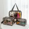 Bolsa de Tocador Portátil Transparente para Viaje, Bolsa de Cosméticos de PVC Impermeable de Alta Gama, Bolsa de Maquillaje Portátil de Mano