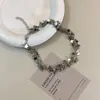 Estrellas Estrellas Plateadas Borla Collar de Especias Coreano ins Diseño de Nicho choker