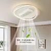 Lâmpada Ventilador Sem Lâminas Teto Sala de Estar Lâmpada Principal Atmosférica Simples Moderna Retangular Estilo Creme Normcore Lâmpadas Zhongshan