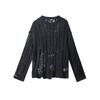 Heyhenry Ropa de punto de manga larga con diseño de corte tattered europeo y americano Nuevo top sexy con estilo callejero