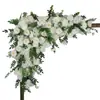 Fila Triangular de Flores para Boda Bosque de Flores Camino de Boda Arco de Bola de Flores Decoración con Postes de Madera Rincón de Flores Escenario de Flores Fondo Flor