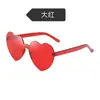 Gafas de Sol Dulces Lindas de Amor Divertidas Para Todo Combinar Decorativas Para Fiesta Gafas Sin Montura con Borde de Corazón de Melocotón