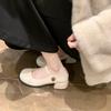 Zapatos Mary Jane de tacón alto estilo francés Hada 2023 primavera nuevos retro tacón medio grueso Zapatos JK para mujer Lolita negros de una sola capa