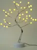 Lámpara de Mesa Forma de Bonsái de Escritorio Luz de Noche LED de Escritorio Árbol de Hierro Rama Plateada Hoja Dorada Estrella Árbol de Navidad