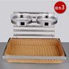 Rack de Vime de Aço Inoxidável Estilo Europeu Rack de Sobremesa de Camada Dupla Três Camadas Bandeja para Bolo de Pão Loja de Fábrica Rack de Frutas