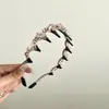 Pasador de Pelo Exquisito Coreano con Perlas de Cristal y Dientes, Nuevo Estilo 2025 Diadema de Lujo con Pedrería para Mujeres