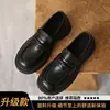 Sapatos femininos de couro estilo britânico para primavera e outono, novos mocassins retrô com sola grossa para aumentar a altura, slip-on JK para o outono de 2026
