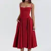 Moda Femenina Transfronteriza Verano 2026 Elegante Casual Fresco Europeo y Americano Sexy Vestido con Correa Ceñidora a la Cintura