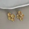Nuevos Pendientes de Flor de Lujo Ligero Chinos para Mujer, Estilo Elegante y Fresco, Micro-Pavimentados y Acabado Cepillado, Pendiente Elegante de Nicho