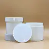 Botella Redonda de Plástico Blanco para Crema de 400ml con Tapa Interior, Caja de Empaque para Polvo de Mascarilla Cosmética, Tarro de Subempaque de Polipropileno de Doble Capa