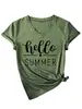 Hola Verano Amazon Deseos Sitio Independiente Casual Versátil Cómoda Camiseta de Manga Corta con Cuello en V para Mujer Camiseta Base