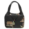 Bolsa para Conjunto de Chá de Seda Xiangyun Espessa Acolchoada de Algodão Estilo Chinês, Bolsa Portátil de Viagem para Armazenamento de Conjunto de Chá com Compartimentos