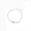 Anel de prata 925 de uma palavra, pulseira de camada dupla, design de nicho de luxo leve para mulheres, joias para namoradas, joias de temperamento feminino, atacado