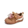 Tênis Feminino de Couro Genuíno 2026 Novo Outono Sapatos Esportivos Infantis para Crianças Maiores, Sapatos Casuais para Campus