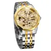 Nuevo Reloj Mecánico Forsining Moda Europea y Americana para Hombre Cristal con Forma de Rombo Correa de Acero Sólido Cierre de Mariposa