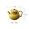 Colección de Juego de Té Cerámico Miyan Glaseado de Caramelo Amarillo Brillante Pintado a Mano con Osmanthus, Incluye Gaiwan, Taza de Té, Taza de Anfitrión, Juego de Té Kung Fu