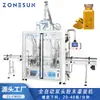 ZONESUN Máquina Llenadora Automática Doble de Polvo, Máquina Llenadora Cuantitativa de Botellas y Frascos para Leche en Polvo y Polvo de Frijol con Dispensador de Tornillo