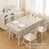 Mantel de cuadros estilo INS, uso en hogar nórdico, impermeable, a prueba de aceite, lavable sin necesidad de limpieza, mantel para mesa de café, PEVA anti-escaldado, en stock