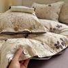 Categoría Madre y Bebé Set de Cuatro Piezas Original de Cáñamo Botón Retro Funda Nórdica Floral Sábanas Algodón Puro Ropa de Cama para Dormitorio Estudiantil
