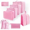Bolsa de almacenamiento de viaje, juego de seis piezas, juego de siete piezas, juego de ocho piezas, bolsa de lavado plegable, bolsa de almacenamiento de ropa, paquete de bolsa de viaje