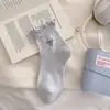 Calcetines con Lazo para Mujer 2026 Estilo Nuevo Lunares Puño de Burbuja Calcetines Cortos Primavera, Otoño, Verano Delgados Antideslizantes Algodón Puro Calcetines Cortos