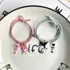 Vento Vermelho da Internet elástico pequeno corda de mão pulseira de casal um par de cordas de cabelo atraentes para meninas corda de cabelo Vento Vermelho da Internet amor magnético