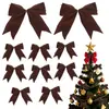 Lazo de Cinta de Terciopelo Navideño con Alambre, Lazo de Cinta de Terciopelo para Decoración de Fiesta