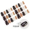 Piezas Frescas de Uñas Artísticas Salpicadas de Tinta Marrón Oscuro Marrón Claro Blanco para Otoño e Invierno Pegatinas de Uñas de Moda Removibles