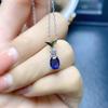 Venta al por mayor de fábrica Popular Colgante de Zafiro Natural Plata S925 Incrustado Piedra Principal 5*7 Joyería de Lujo Venta Directa de Fábrica