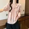Camiseta de Algodón Estilo Casual 2026 para Mujer, Corte Holgado, Suave y Sencilla, Ropa Diaria, Elementos Chinos, Top para Ir al Trabajo