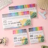 Plumas de Acuarela Pincel Suave Doble Punta para Niños Plumas Creativas de Contorno 12 Colores 24 Colores Tipo Destapable Plumas para Diario Marcador Plumas para Dibujar