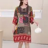 Roupas Femininas Estilo Tailandês do Sudeste Asiático Saia Feminina de Verão Linha A Algodão Seda Floral Estilo Étnico Saia Retro Confortável Casual