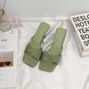 Sandalias de Tacón Alto para Mujer Sentido de Gama Alta Verano Pies que no se Cansan Calzado de Mujer de Suela Suave Moda Punta Cuadrada Punta Abierta Sandalias Transpirables Combinan con Todo