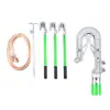 Cable de Puesta a Tierra Aislado de Alto y Bajo Voltaje, Cable de Puesta a Tierra Portátil de Tipo Plano de Doble Lengüeta para Cortocircuito, Juego de Cables de Puesta a Tierra para Exteriores