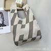 Ins Internet celebridade bolsa feminina malha lã balde saco japonês e coreano estilo all-match bolsa casual bolsa tote lancheira saco